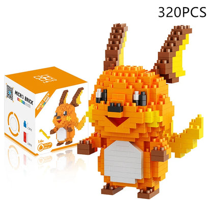 Blocks Small Cartoon Mini Building Block Pikachu Charizard Eevee Mewtwo Anime Assemble Action Pokemon  Model Dolls Toys