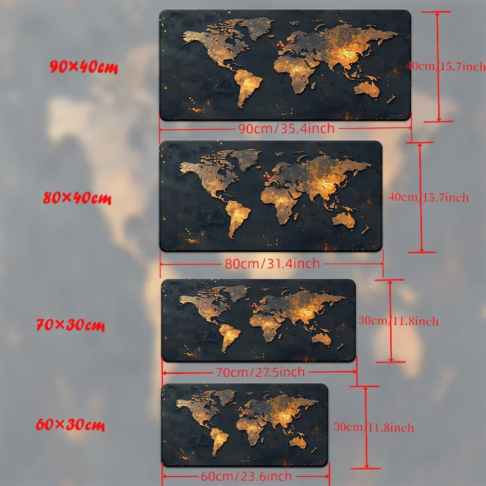 World Map Mouse Pad Large Gaming Mouse pad 900x400 rubber desk mat Non-slip PC laptop Gamer desk accessories table pad carpet