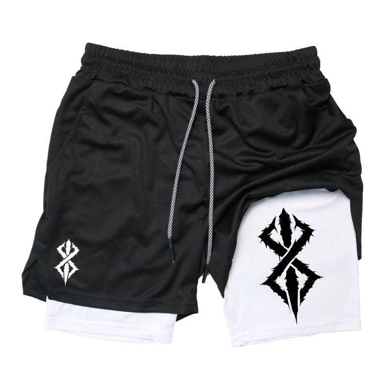 Men’s 2-in-1 Workout Shorts – Quick Dry Running Gym Shorts with Phone Pocket
