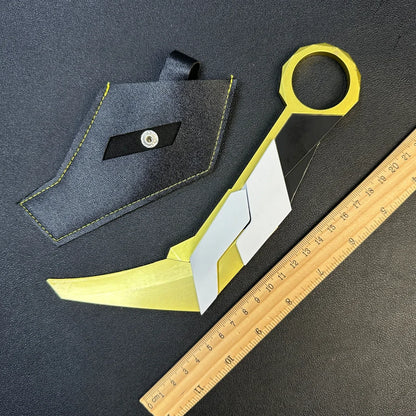 17cm Valorant Championships 2021 Karambit Rotatable All Metal Game Melee Weapon Traning Knife Claw Cosplay Prop Toys Home Decor