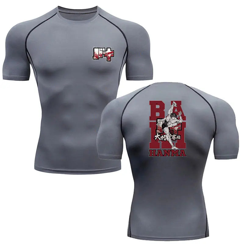 Baki Hanma MMA Compression T-Shirt – Anime Gym Fitness Rash Guard