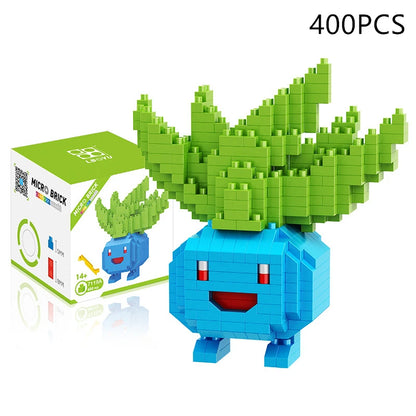 Blocks Small Cartoon Mini Building Block Pikachu Charizard Eevee Mewtwo Anime Assemble Action Pokemon  Model Dolls Toys