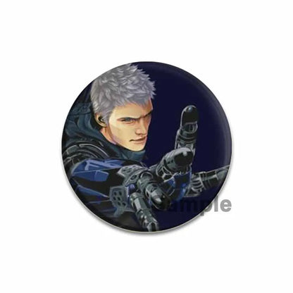 58mm Game Anime Devil May Cry Brooches Dante Cartoon Badge HD Print Handmade Pins for Backpack Accessories Clothes Decoration