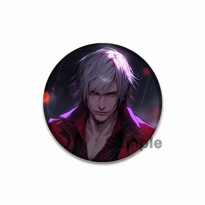 Dante Cartoon Cosplay Badge Game Anime Devil May Cry Brooch HD Print Handmade Pins for Backpack Accessories Clothes Decoration
