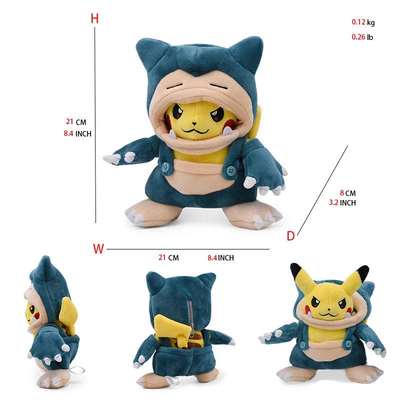 Cos Eevee Pikachu Cosplay Plush Toys Charizard Peluche Lucario Stuffed Animal Doll Collectible Gift,Cartoon 20-30CM