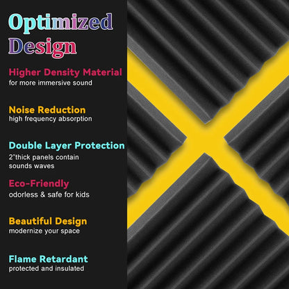 Soundproofing Studio 12 Pack, KTV Sound Absorbing Foam Panels Sponge Pad, House Isolation Wall Soundproof Foam Home Decoration