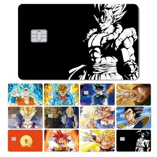 Anime Dragon Ball Goku Cool Sticker Film Skin Large Small No Chip for Bus Card Credit Debit Bank Card Front Side HT12