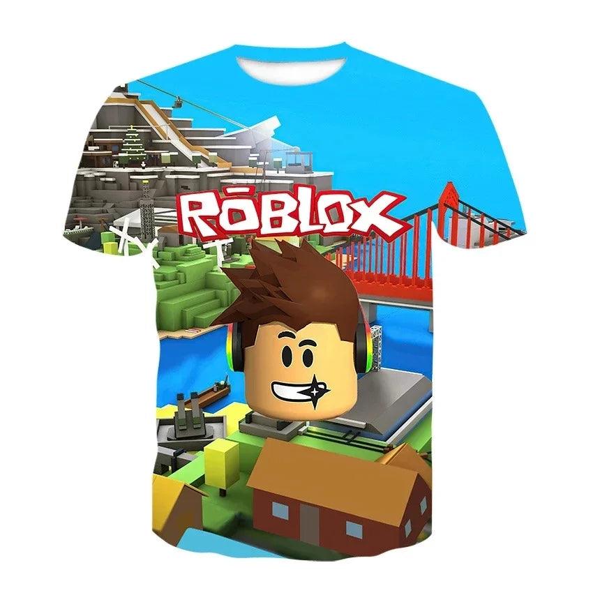 Level Up Their Style! Roblox 3D Print T-Shirt for Kids - Cool & Comfy Gamer Tee, Perfect for Summer