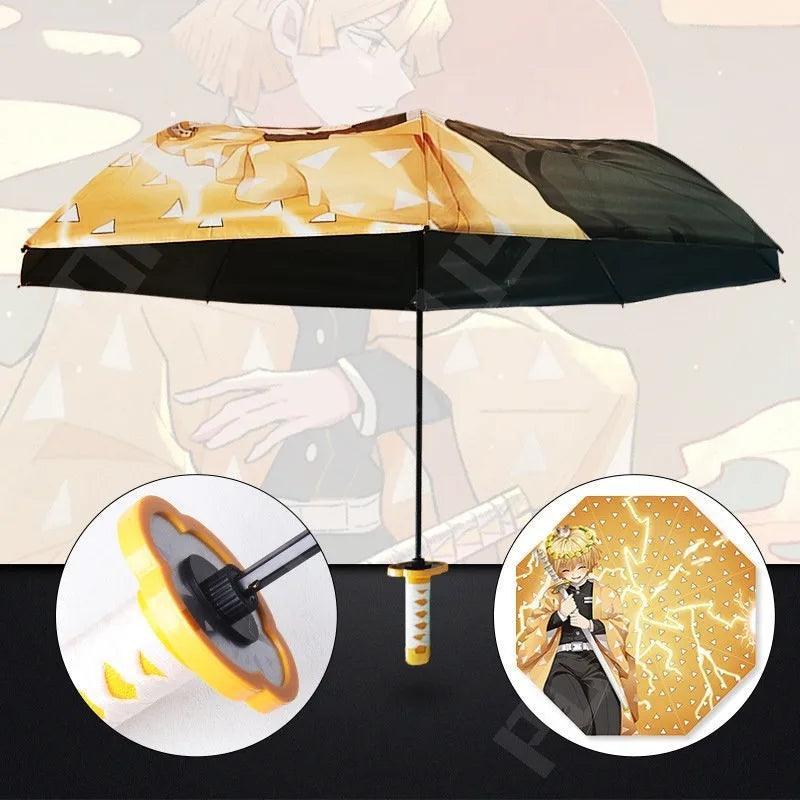 Unleash the Power of Upper Moon One! Demon Slayer Kokushibo Katana Umbrella - Unique Anime Style for Sun & Rain