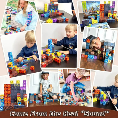 Upgrades Magnetic Building Blocks Toy Build Mine Magnet World Set for Boys Girls STEM Montessori Sensory Cubes for Toddlers