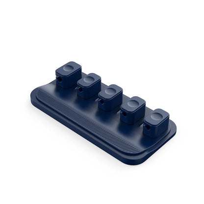 Car mounted magnetic cable management, silicone cable clamp, desktop multi-purpose wire holder, 5 clips for lighting USB C micro