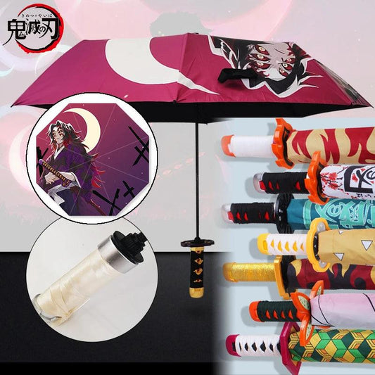 Unleash the Power of Upper Moon One! Demon Slayer Kokushibo Katana Umbrella - Unique Anime Style for Sun & Rain