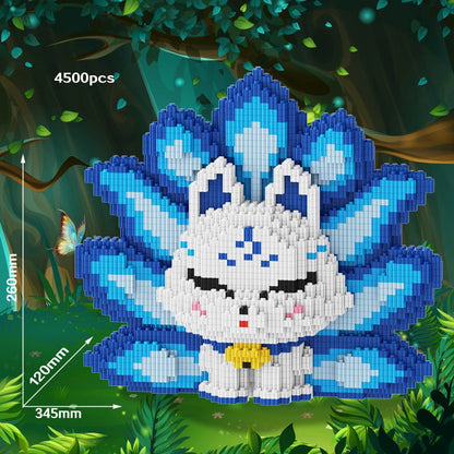 2024 New Puzzle Block Oversized Nine Tailed Fox Cute Toy for Boys and Girls Birthday Gift Collection Ornaments