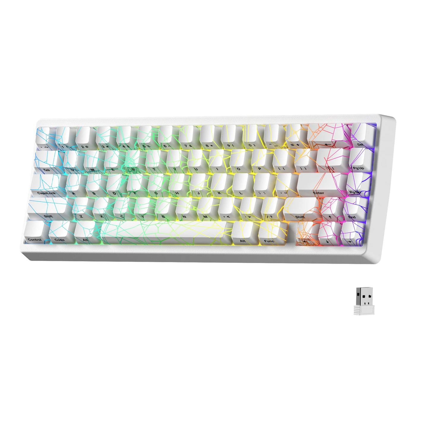 XVX M67 JadeStone 65% Tri-Mode Mechanical Keyboard | Hot-Swappable | IMD Keycaps | RGB Backlight | Gasket Mount