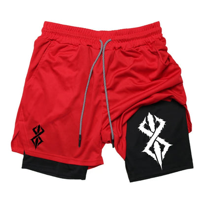 Men’s 2-in-1 Workout Shorts – Quick Dry Running Gym Shorts with Phone Pocket