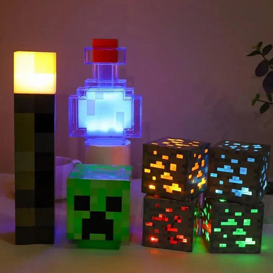 Ignite Your Imagination! Brownstone Torch & Potion Bottle LED Lights - USB Rechargeable, Color-Changing, Perfect for Kids & Gamers