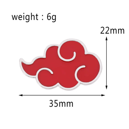 Uzumaki Akatsuki Red Cloud Enamel Pin Naruto Anime Brooch Lapel Badges for Backpacks Brooches Fashion Jewelry Accessories Gifts