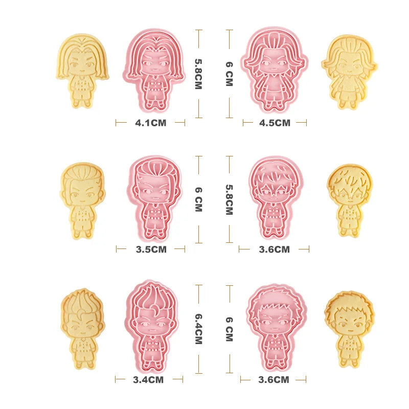 Tokyo Revengers Cookie Cutter Set | 6pcs 3D Anime Baking Moulds for Cookies & Cakes