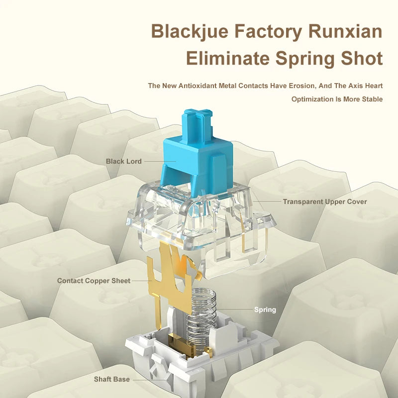 Ajazz AK992 Wired Mechanical Keyboard 98-Key Full Layout  Hot-Swap USB Gaming keyboard Multimedia Key Knob for Desktop PC Laptop