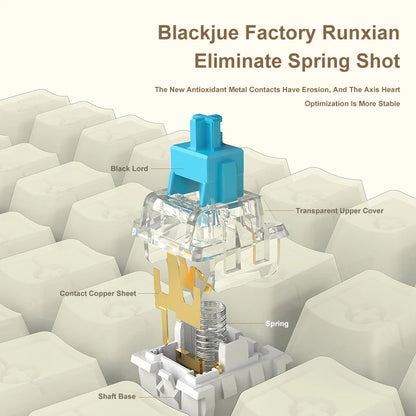 Ajazz AK992 Wired Mechanical Keyboard 98-Key Full Layout  Hot-Swap USB Gaming keyboard Multimedia Key Knob for Desktop PC Laptop