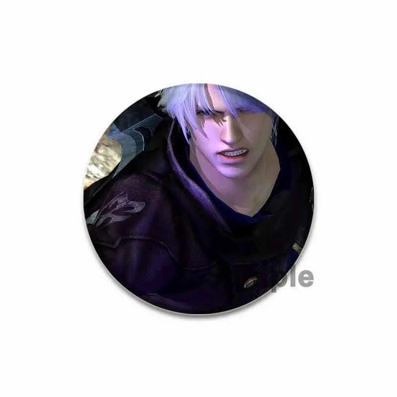 Dante Cartoon Cosplay Badge Game Anime Devil May Cry Brooch HD Print Handmade Pins for Backpack Accessories Clothes Decoration