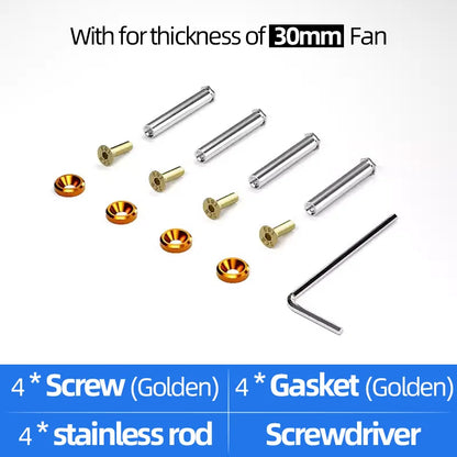 Computer PC Case Cooling Fan Mount Screws Multiple Colour Mutually Locked Screw Fixer Bolt Set For Thickness of 25/30mm Fan