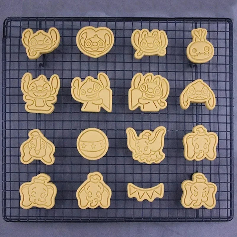 Disney Stitch Cookie Cutter Dumbo Anime Figures Biscuit Mould Bakery Mold Press Stamp Embosser Sugar Kitchen DIY Reusable Model