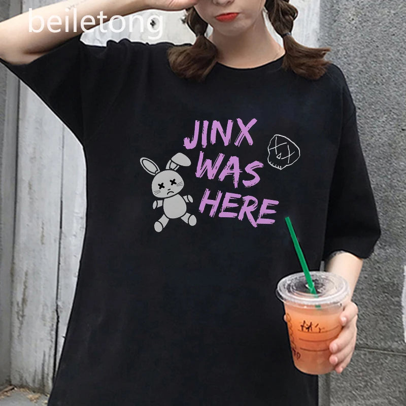 Jinx Arcane Monkey T-Shirt - 100% Cotton Anime Cosplay Streetwear for Women & Men