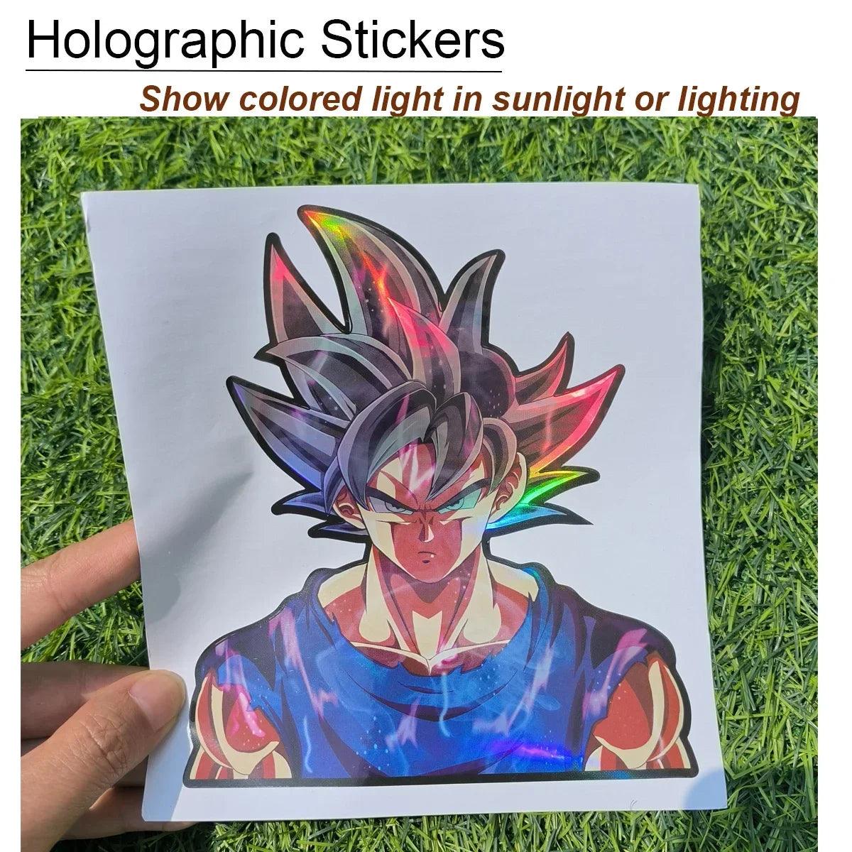 Anime Holographic Stickers - 25 Eye-Catching Designs! Waterproof, Weatherproof Decals for Cars, Laptops, Motorcycles & More