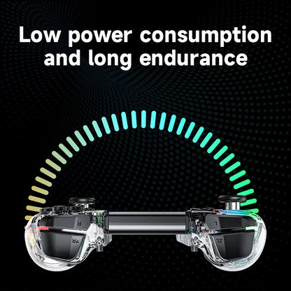 LinYuvo KS40 Transparent Style Wireless Handle for Switch Lite/OLED with 8 LED Lights,Turbo Function,Dual Vibration & Macro Keys