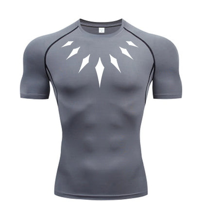 Black Panther Compression Gym Shirt for Men – Quick Dry Sports Tee