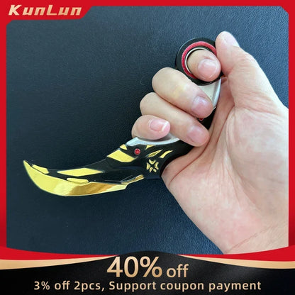 17cm Valorant Championships 2021 Karambit Rotatable All Metal Game Melee Weapon Traning Knife Claw Cosplay Prop Toys Home Decor