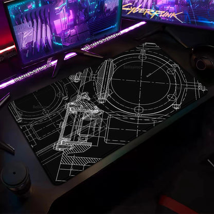 Mouse Pad Gaming Accessory Mechanical Drawing Large HD Mousepad XXL MousePad Natural Rubber Carpet Non-Slip Table Mat Office Rug