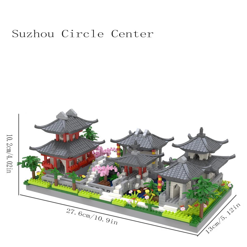 Suzhou Garden puzzle micro particle assembly type building block ethnic style building block toy