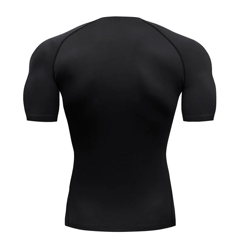 Men’s Bat Print Compression Shirt – Quick Dry Athletic Gym Tee