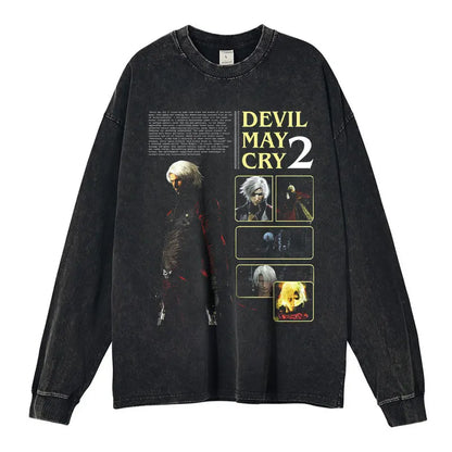 Devil May Cry Long Sleeve Shirt | Oversized Dante & Vergil Tee – Harajuku Style
