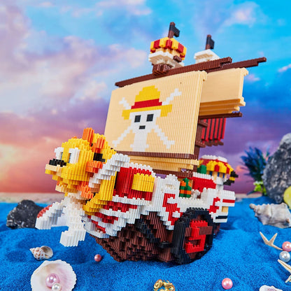 3168pcs+ One Piece Connection Building Blocks Thousand Sunny Pirate Ship Micro Bricks Figures For Kids Friend Christmas Gift