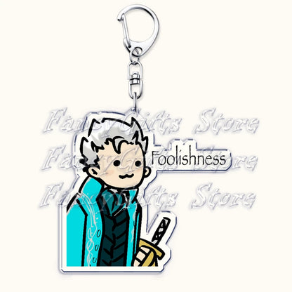 Calssic Demon Video Game Chibi Keychains for Accessories Bag Dante Vergil Nero Sparda Lady Trish V Keyrings Jewelry Gaming Gifts