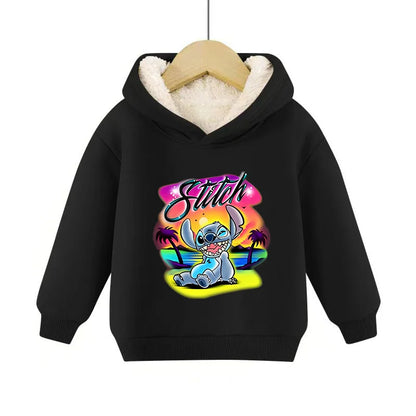 Disney Stitch Kids Hoodie - Long-Sleeve Casual Pullover for Winter & Autumn