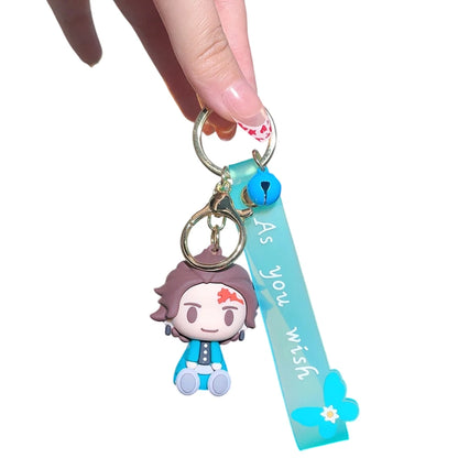 New Demon Slayer Kimetsu No Yaiba Blade of Ghost Keychain Cute Characters Bag Pendant Car Key Chain Ring Fans Gift Anime Jewelry