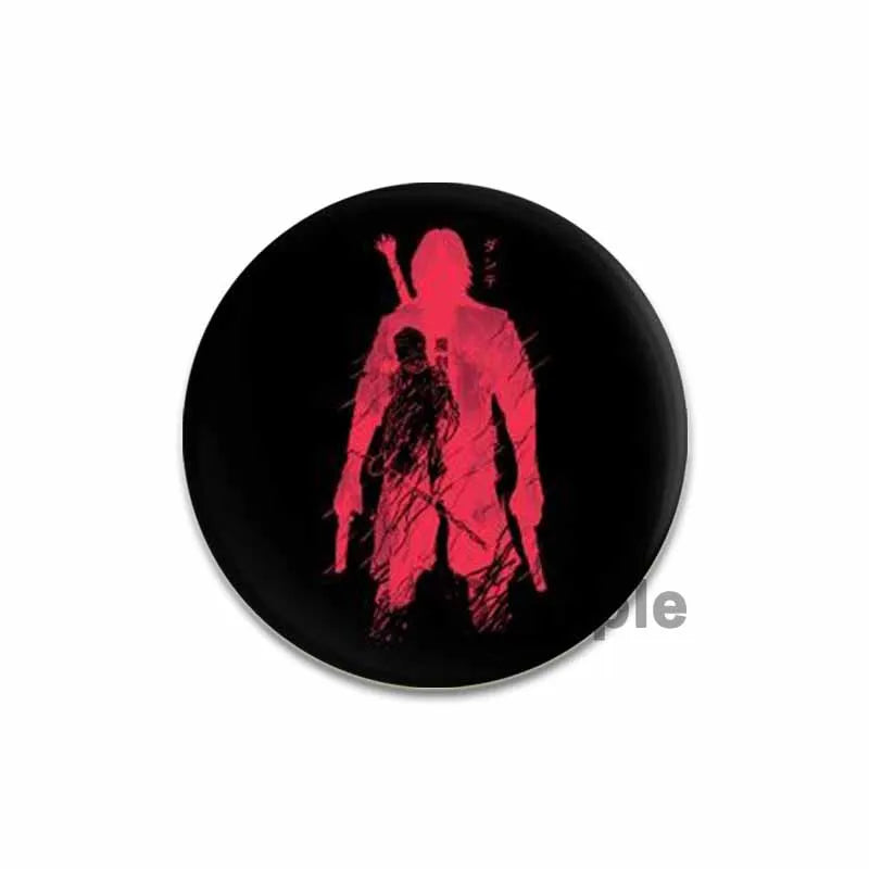 58mm Game Anime Devil May Cry Brooches Dante Cartoon Badge HD Print Handmade Pins for Backpack Accessories Clothes Decoration