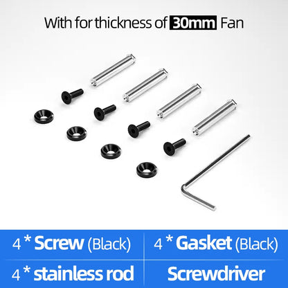 Computer PC Case Cooling Fan Mount Screws Multiple Colour Mutually Locked Screw Fixer Bolt Set For Thickness of 25/30mm Fan