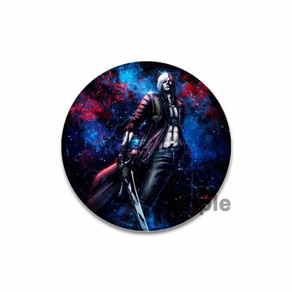 58mm Game Anime Devil May Cry Brooches Dante Cartoon Badge HD Print Handmade Pins for Backpack Accessories Clothes Decoration