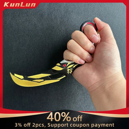 17cm Valorant Championships 2021 Karambit Rotatable All Metal Game Melee Weapon Traning Knife Claw Cosplay Prop Toys Home Decor