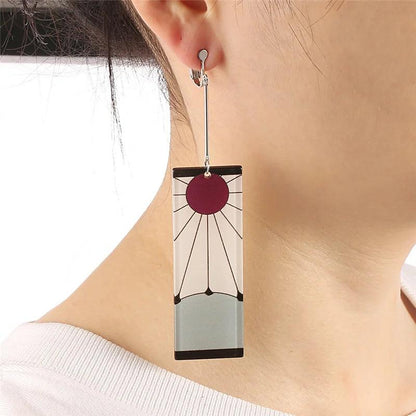 Fashion Anime Demon Slayer Kimetsu no Yaiba Blade of Ghost Earings Acrylic Drop Earrings For Women Men Jewelry Accessories Gift