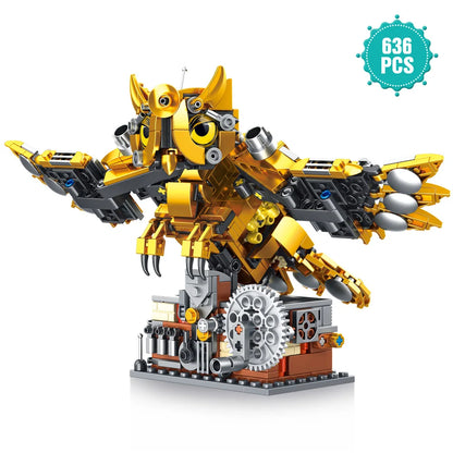 636PCS New Ideas Mechanical Owl Building Block Set Bird Animal Idea Rotatable Model Building  Creativity Gifts for Kids Adults