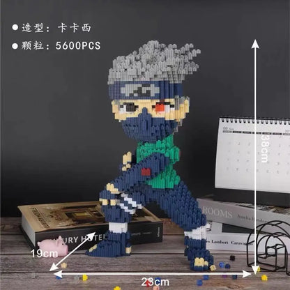 new Small particle assembled building blocks adult high difficulty puzzle card Kakashi Jiraiya toy puzzle children's gift
