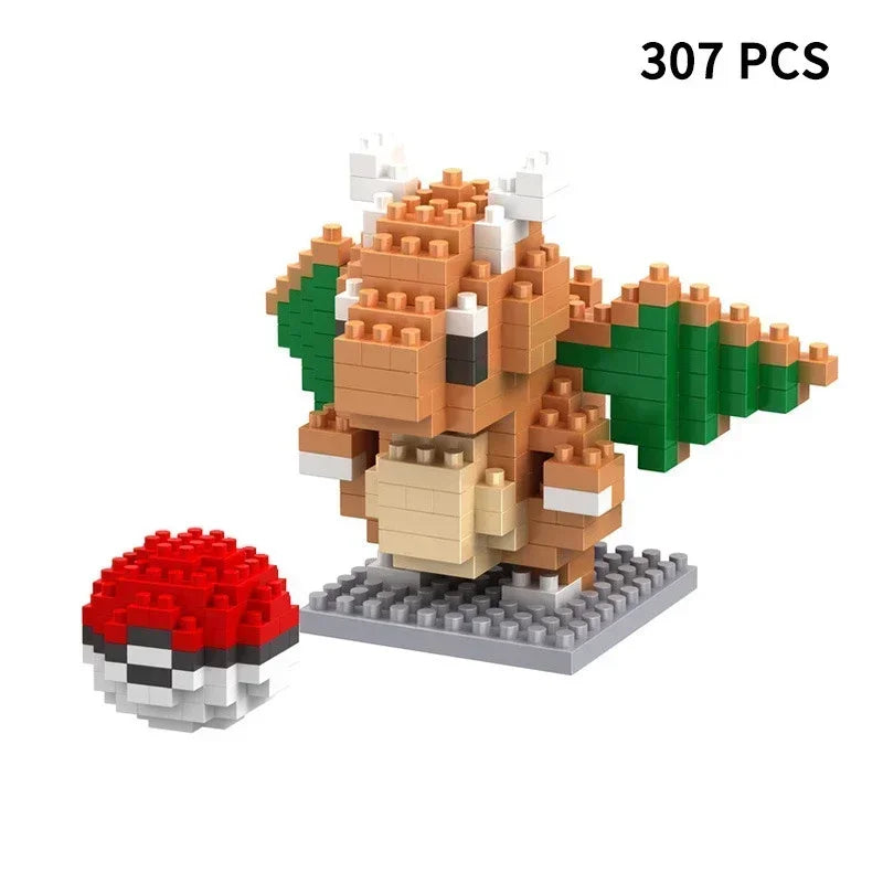 Blocks Small Cartoon Mini Building Block Pikachu Charizard Eevee Mewtwo Anime Assemble Action Pokemon  Model Dolls Toys
