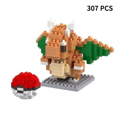 Blocks Small Cartoon Mini Building Block Pikachu Charizard Eevee Mewtwo Anime Assemble Action Pokemon  Model Dolls Toys