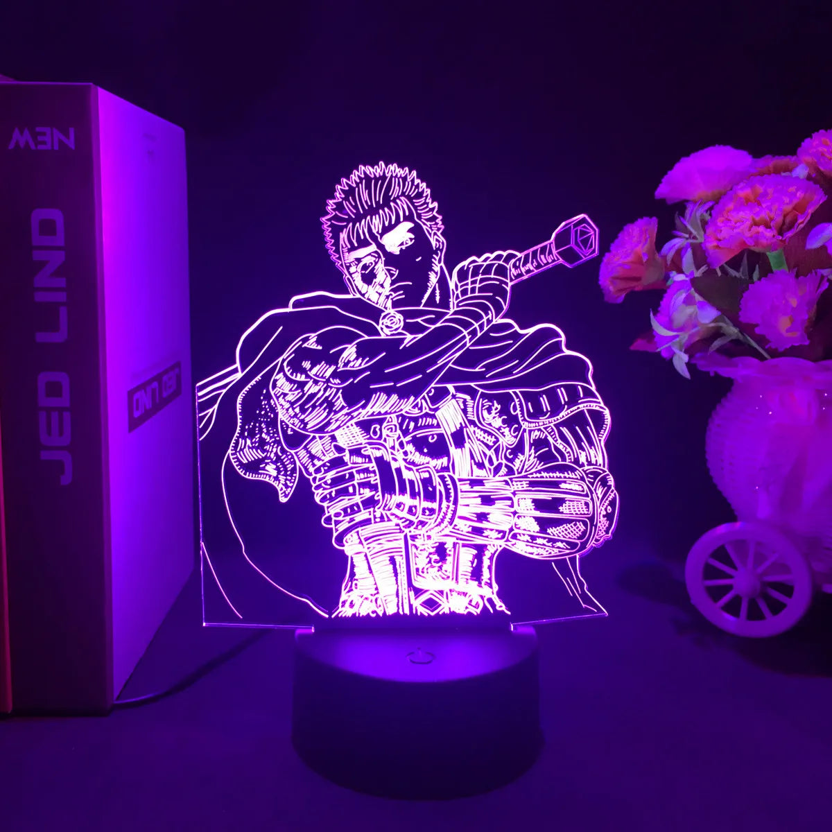 Berserk Guts 3D LED Night Light – Anime Acrylic Lamp with Remote Control